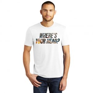 Where's your Head? Logo'd Men's tshirt with a baseball theme